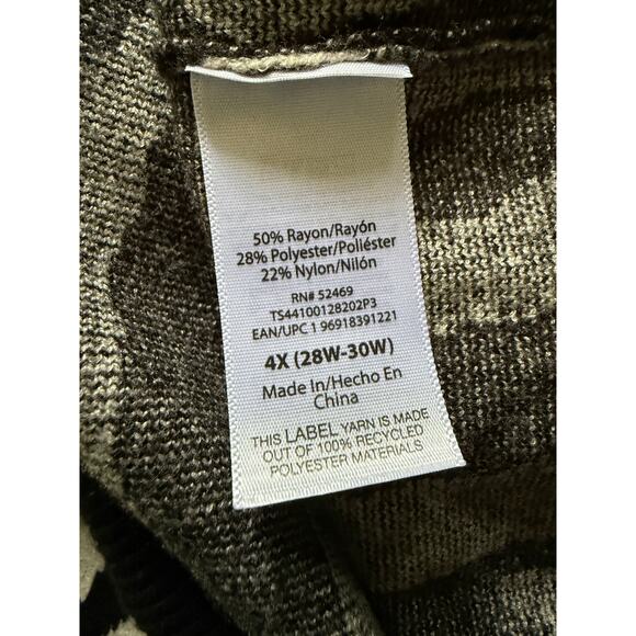 Terra & Sky 4x (28w-30w) Zebra Animal Print Sweater LS Classy - Picture 5 of 6